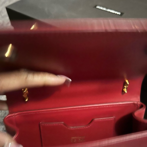 Dolce & Gabbana Red Crossbody Bag with Gold Chain - Picture 7 of 13